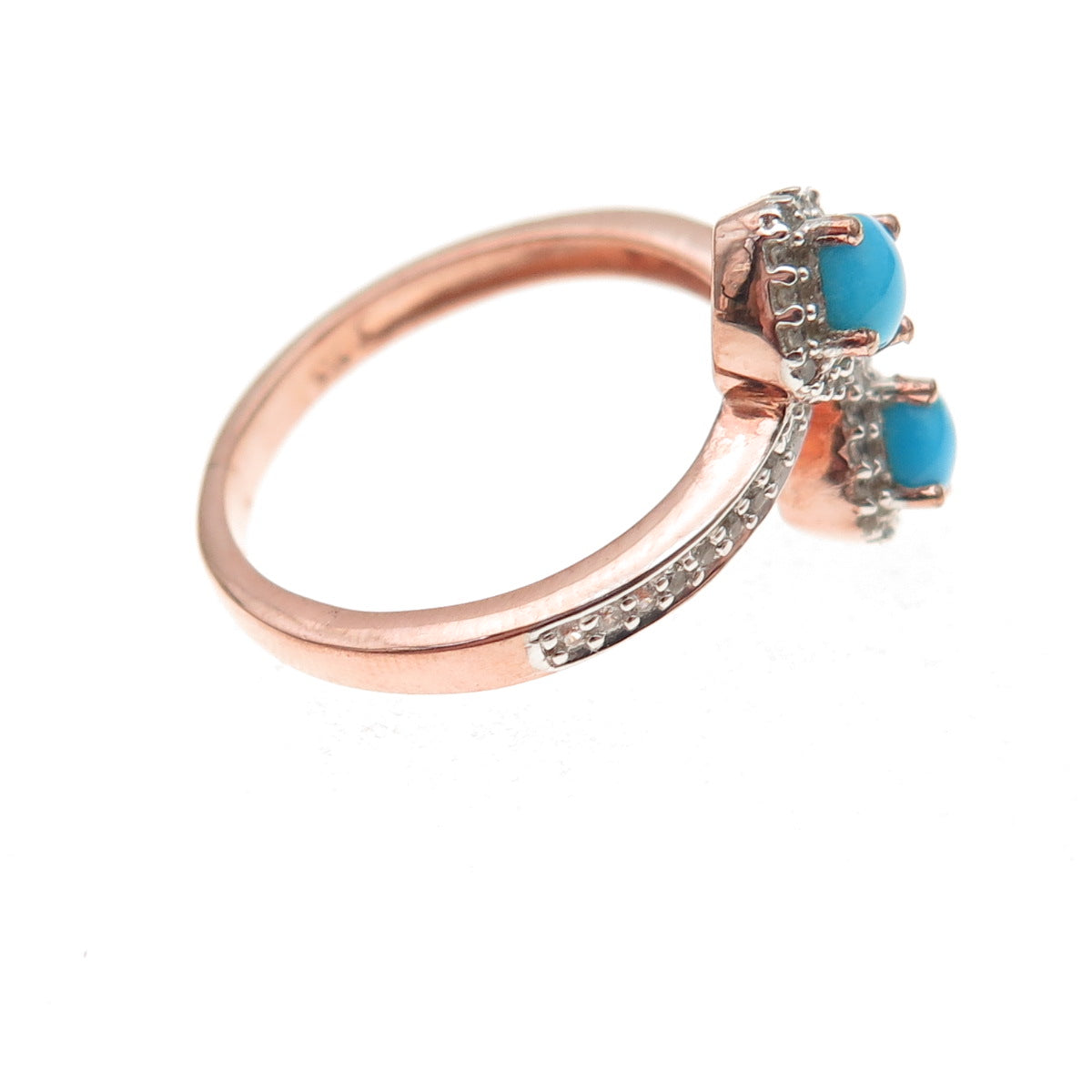 Chuck Clemency 925 Sterling Silver Gold Plated Real Turquoise Topaz Ring Size 8