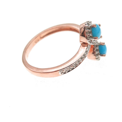 Chuck Clemency 925 Sterling Silver Gold Plated Real Turquoise Topaz Ring Size 8