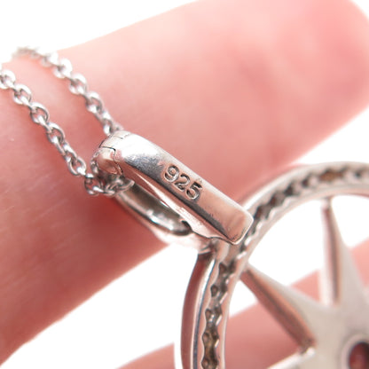 SYLVIA TOLEDANO Sterling Silver 2-Tone C Z North Star Cable Chain Necklace 18"