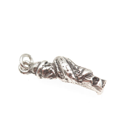 925 Sterling Silver Antique Art Deco Death God Oxidized 3D Mini Charm Pendant