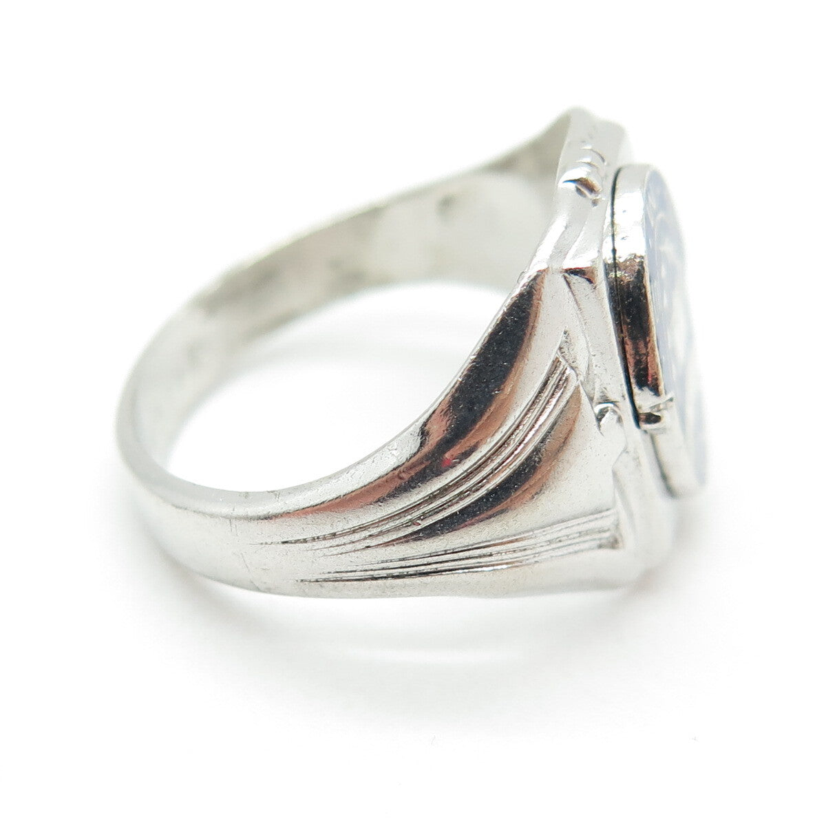 SK & F 925 Sterling Silver Vintage 1975 Enamel MJ Sister School Ring Size 8