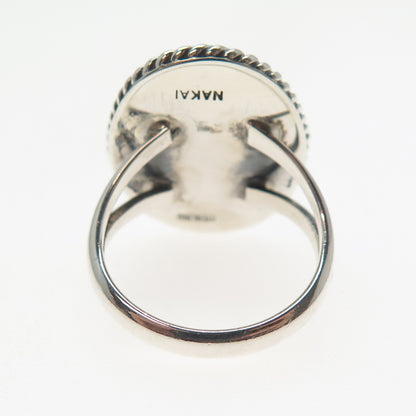 GILO & GRACE NAKAI NAVAJO Old Pawn 925 Sterling Silver Lace Agate Ring Size 5.75