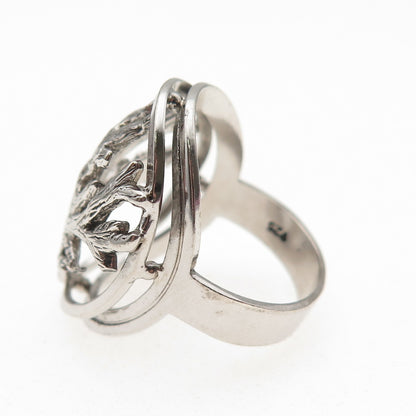 Tahara 925 Sterling Silver Vintage Tree of Life Oxidized Ring Size 6.25