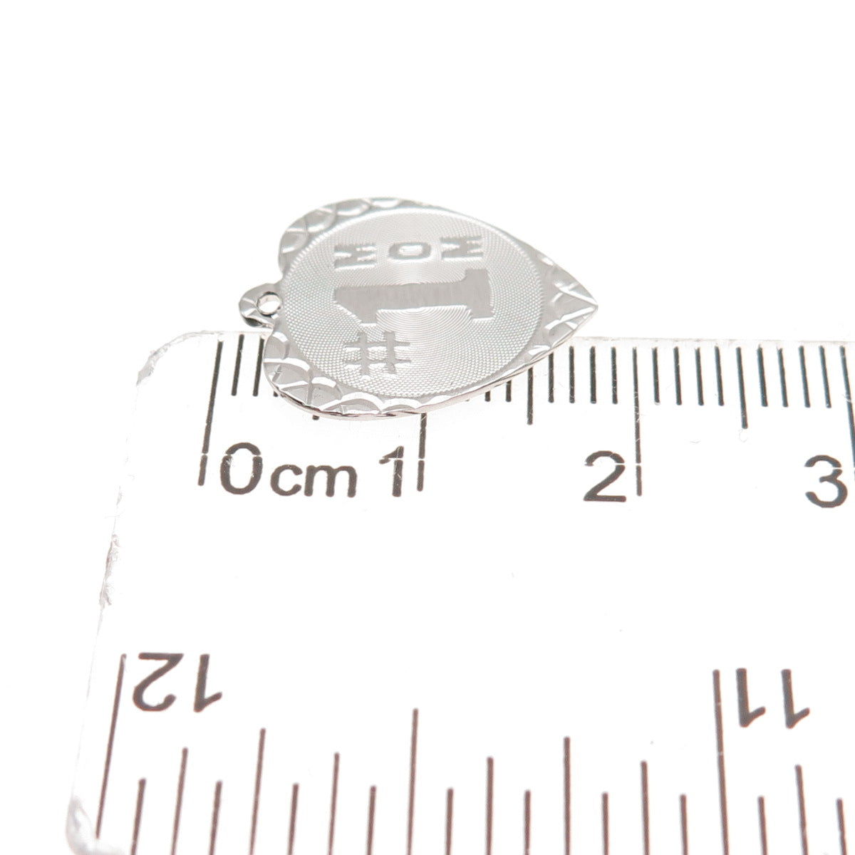 Jeanor 925 Sterling Silver Vintage Number 1 Mom Heart Mini Charm Pendant