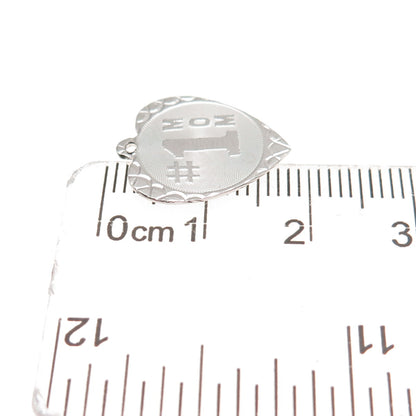 Jeanor 925 Sterling Silver Vintage Number 1 Mom Heart Mini Charm Pendant