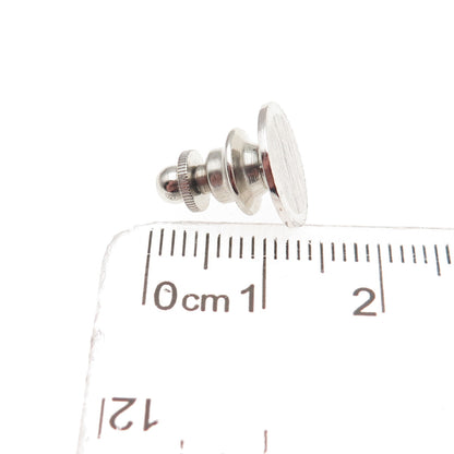925 Sterling Silver Vintage Brushed Tie Tack / Lapel Pin