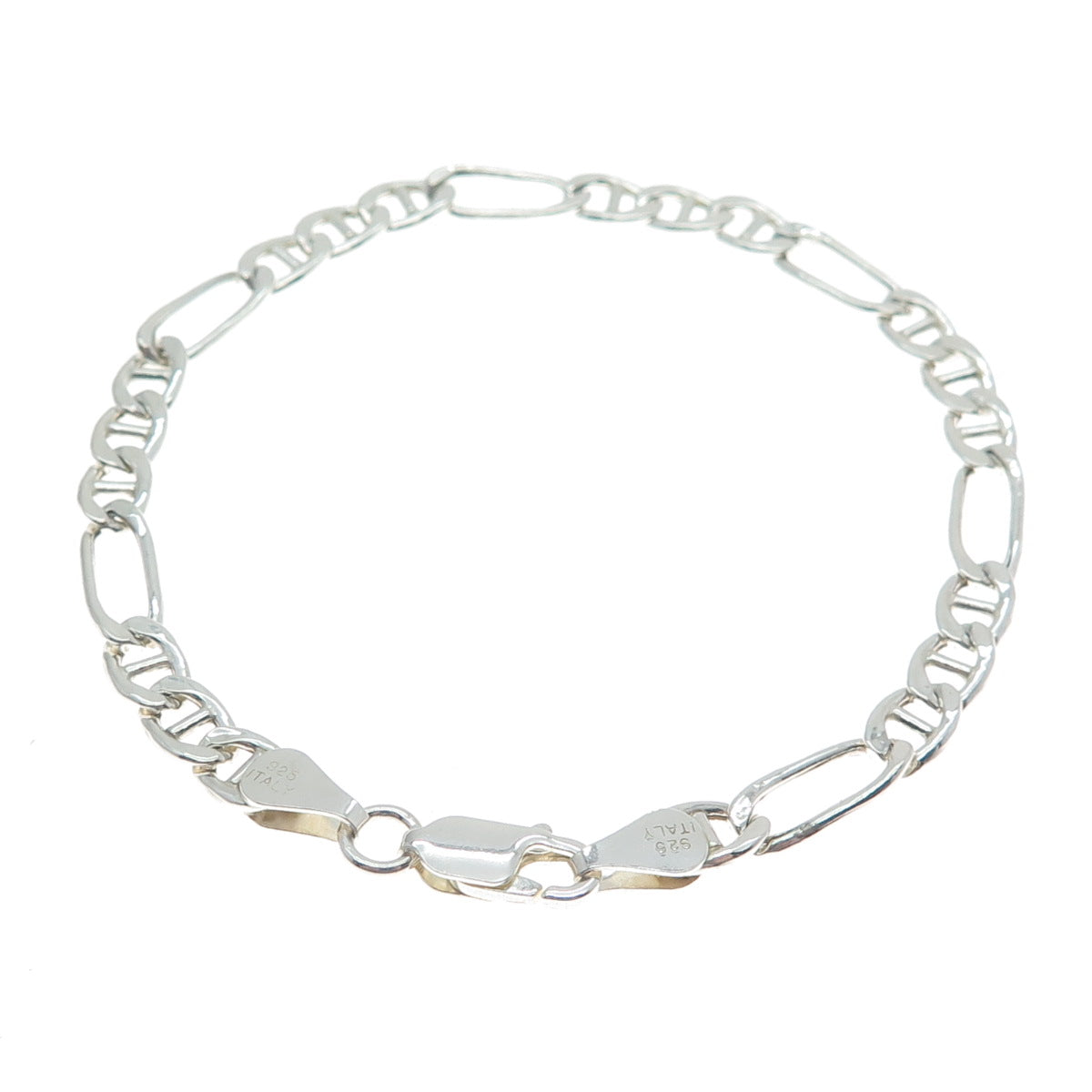 DANECRAFT 925 Sterling Silver Italy Figaro Link Bracelet 7.25"