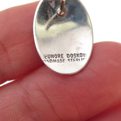 Leonore Doskow 925 Sterling Silver 14K Gold Posts Vintage Modernist Earrings