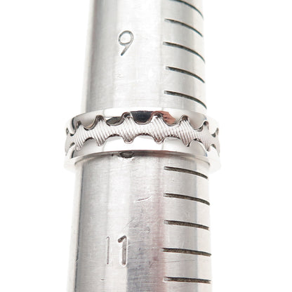 Neos 925 Sterling Silver Zig Zag Band Ring Size 10.25