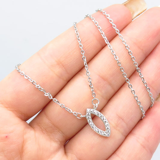 925 Sterling Silver C Z Rolo Chain Necklace 17"