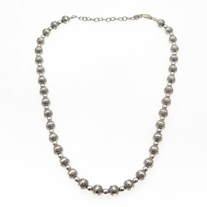 Carolyn Pollack AW Old Pawn 925 Sterling Vintage Navajo Pearls Necklace 22-24"
