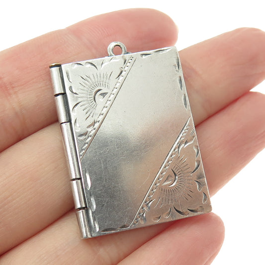 925 Sterling Silver Antique Art Deco St Mary Miraculous Religious Locket Pendant