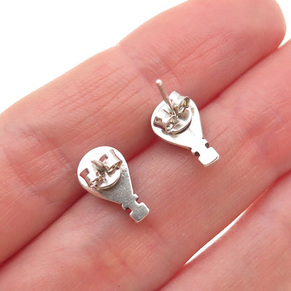 925 Sterling Silver Vintage Enamel Hot Air Balloon Stud Earrings