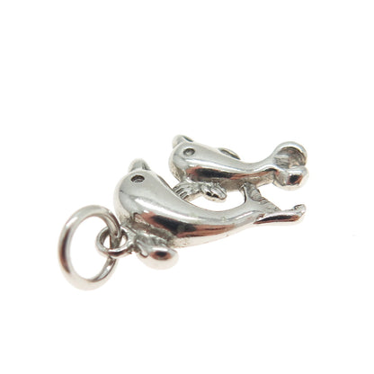 PAGODA PGDA 925 Sterling Silver Vintage Dolphin Couple Minimalist Pendant