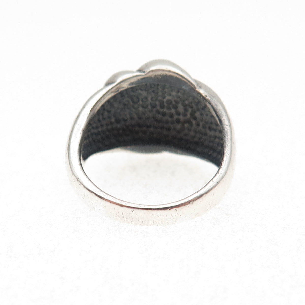 925 Sterling Silver Vintage Modernist Oxidized Ring Size 6.25