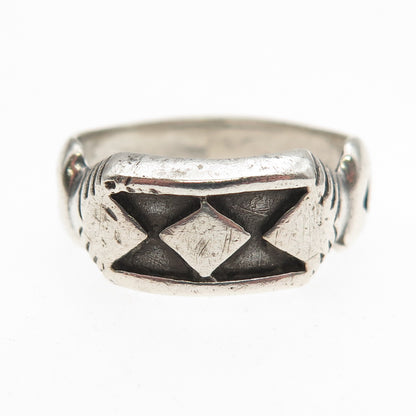 MAISELS INDIAN Old Pawn Sterling Silver Vintage Southwestern Tribal Ring Size 8
