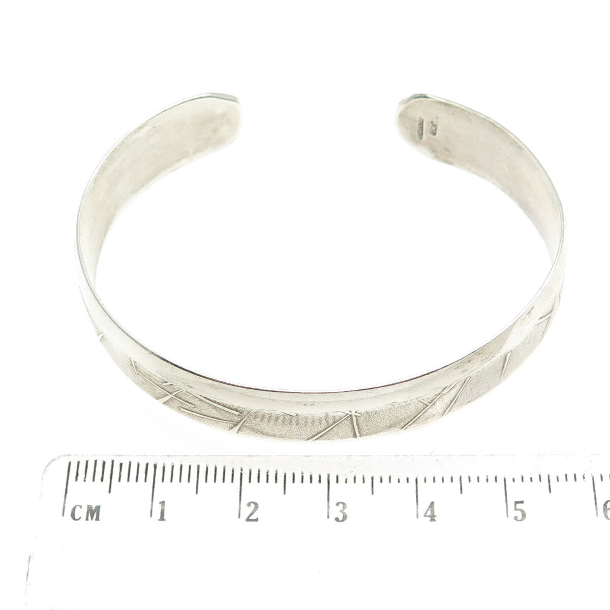 JULIUS OLAF RANDAHL Sterling Silver Vintage Modernist Adjustable Bracelet 6.5"