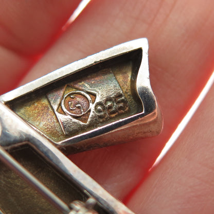 925 Sterling Silver Vintage Enamel Yellow Ribbon Awareness Cancer Free Brooch