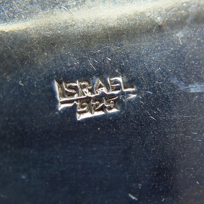 925 Sterling Silver Vintage Israel Eilat Gem Eternal Curve Pin Brooch / Pendant