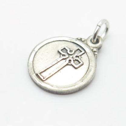 925 Sterling Silver Vintage Hayward Cross Religious Charm Pendant