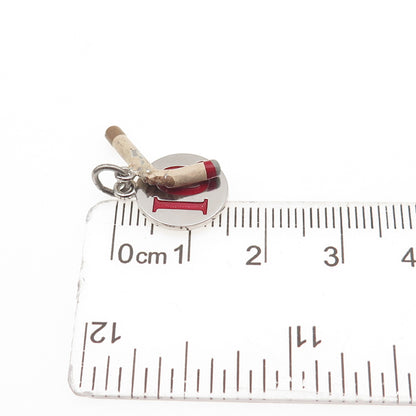 Griffith & Sons Sterling Silver Vintage Enamel I Quit Smoking Mini Charm Pendant