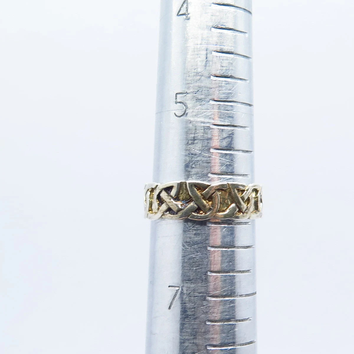 925 Sterling Silver Vintage Celtic Band Ring Size 5.75