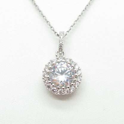 925 Sterling Silver Round-Cut C Z Sparkle Cable Chain Necklace 16"