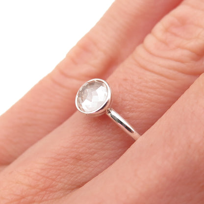 Pandora 925 Sterling Silver Clear Crystal Poetic Droplet Ring Size 6