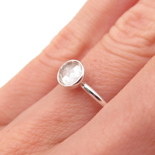 Pandora 925 Sterling Silver Clear Crystal Poetic Droplet Ring Size 6