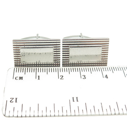 925 Sterling Silver Vintage Classic Engravable Rectangular Cufflinks