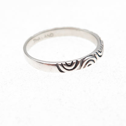 SX Sally C 925 Sterling Silver Vintage Seigaiha-Style Band Ring Size 7.25