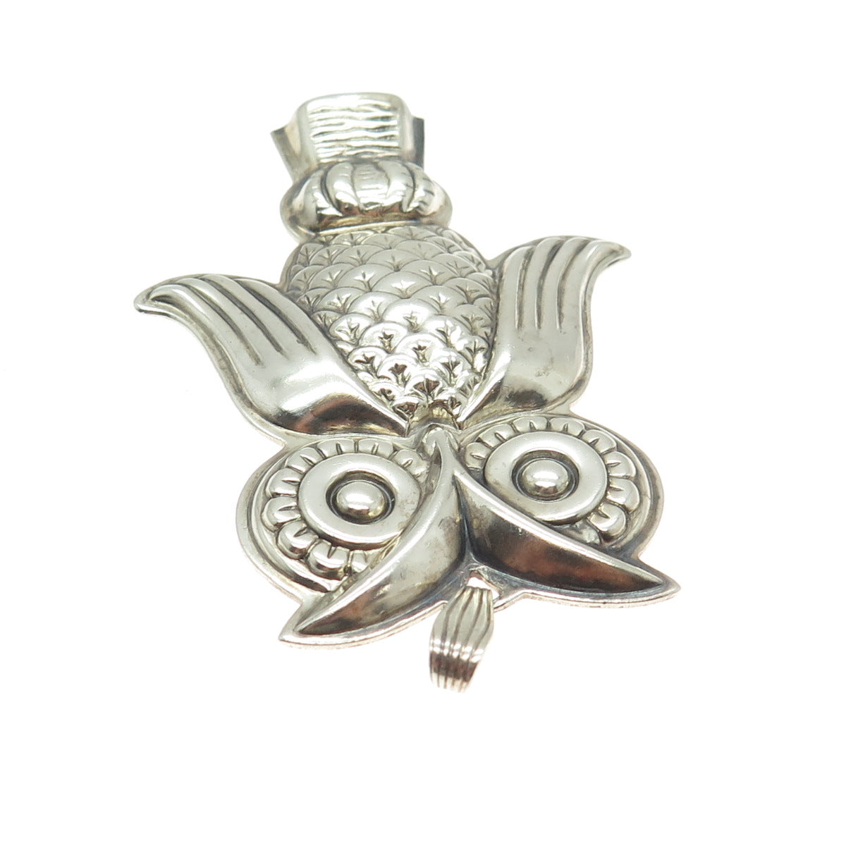 REED & BARTON 925 Sterling Silver Vintage Owl Whistle Pendant