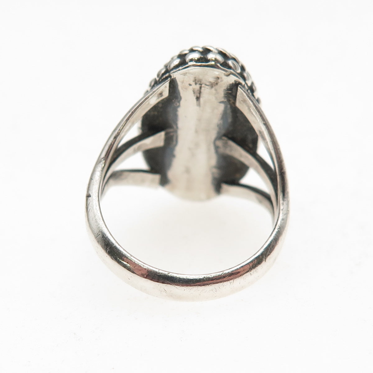 Old Pawn Sterling Silver Vintage Southwestern Tiger Eye Tribal Ring Size 4.75