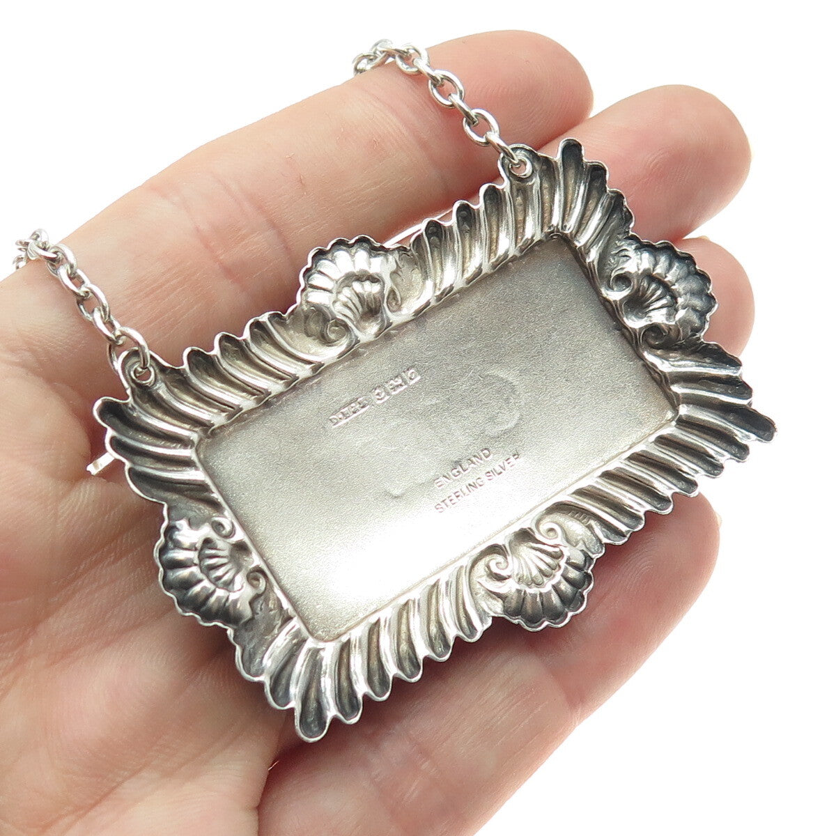 DAVID HOLLANDER & SON 925 Sterling Silver Vintage 1963 Birmingham Gin Bottle Tag