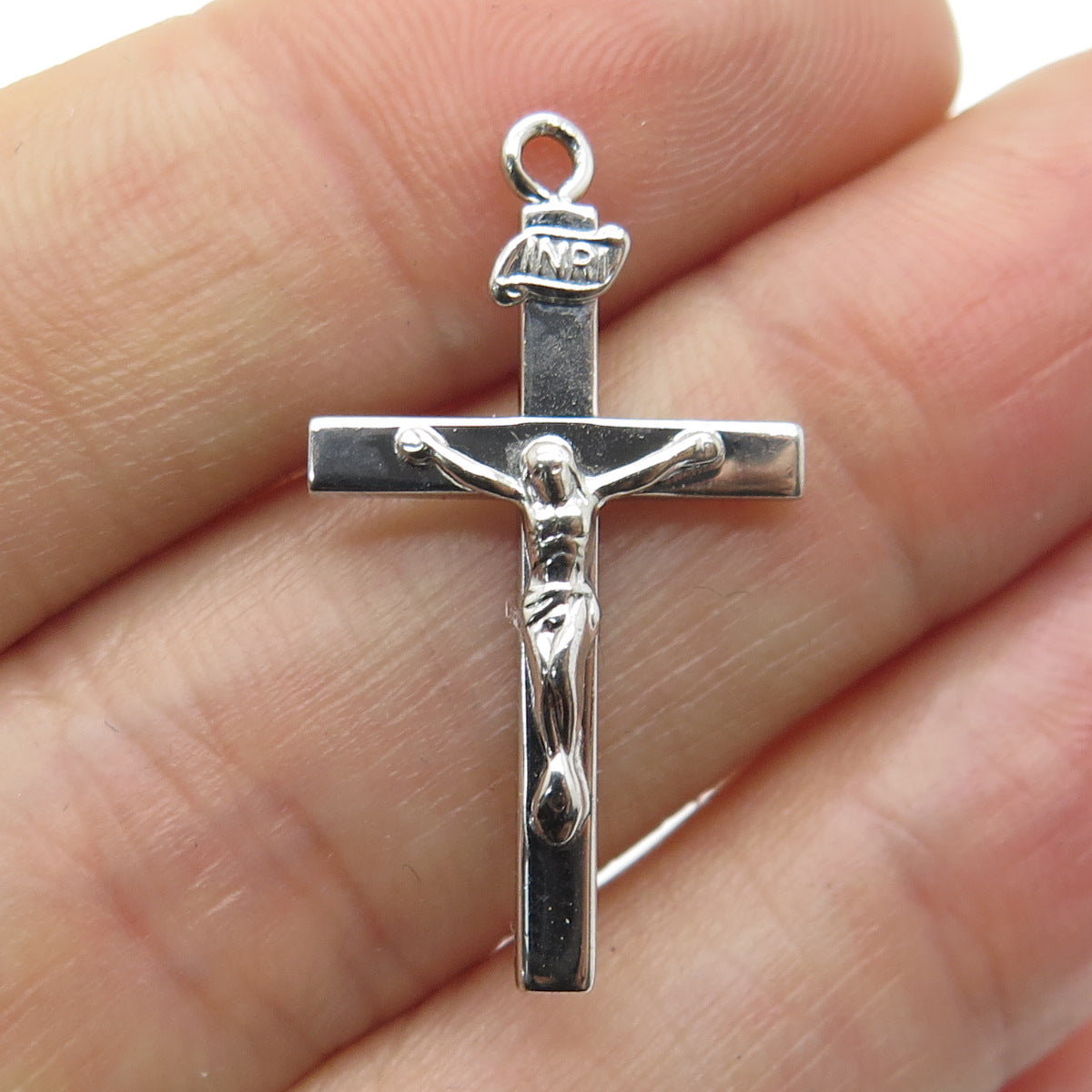 TRU-KAY 925 Sterling Silver Vintage Crucifix Cross Pendant