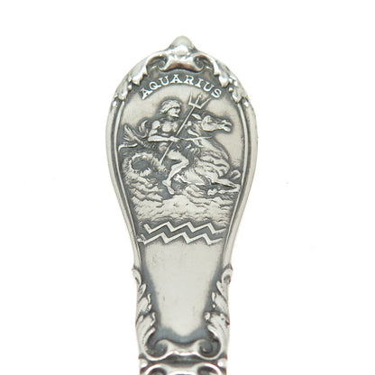 GORHAM 925 Sterling Silver Antique Art Deco Aquarius Zodiac January Coffee Spoon