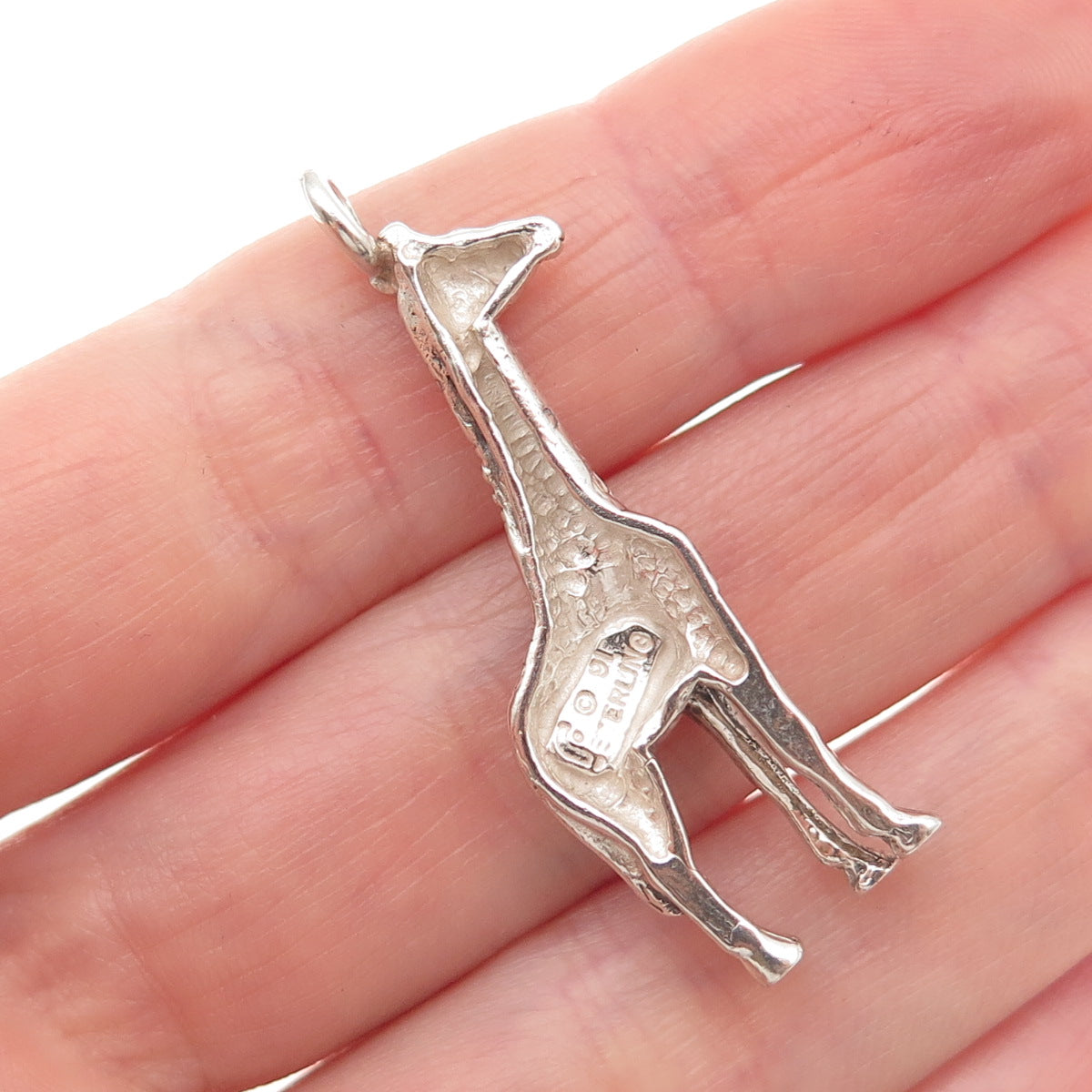 Carol Felley 925 Sterling Silver Vintage 1991 Giraffe Oxidized Pendant