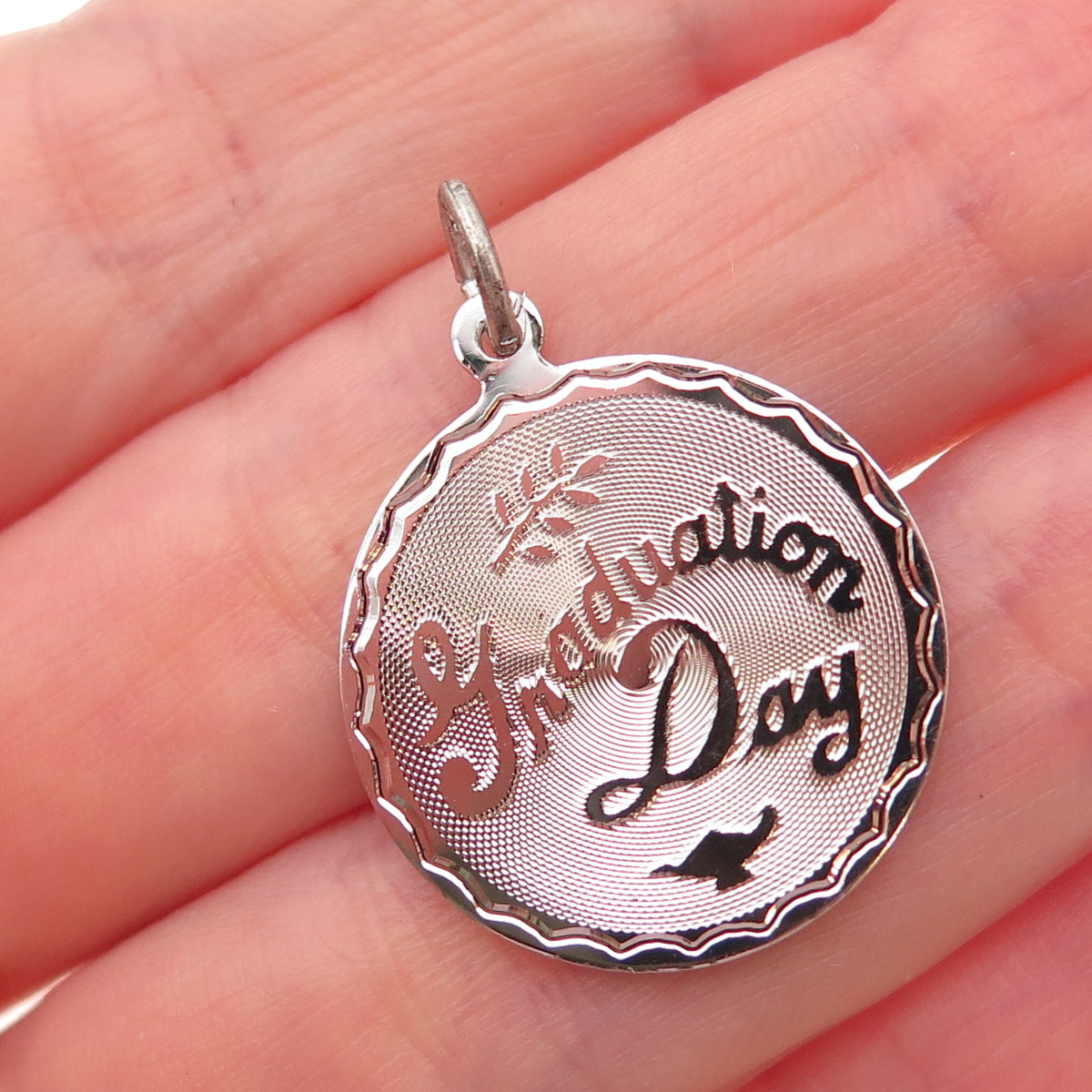 Spencer 925 Sterling Silver Vintage Graduation Day Charm Pendant