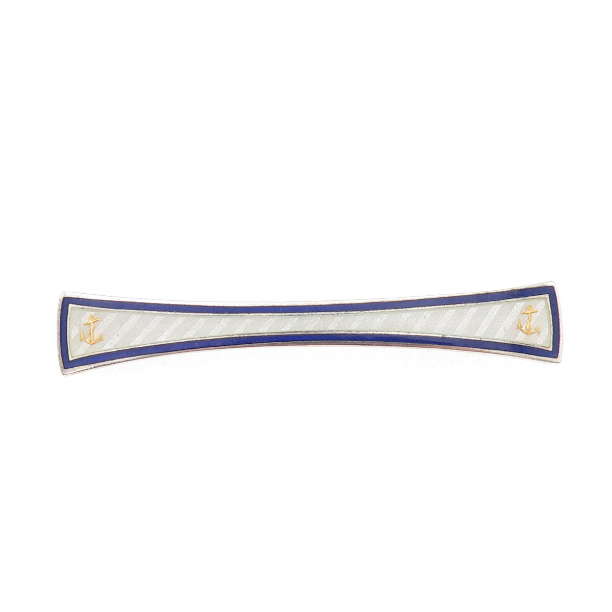 Watson 925 Sterling Silver Antique Art Deco Cloisonne Enamel Anchor Pin Brooch