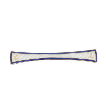 Watson 925 Sterling Silver Antique Art Deco Cloisonne Enamel Anchor Pin Brooch