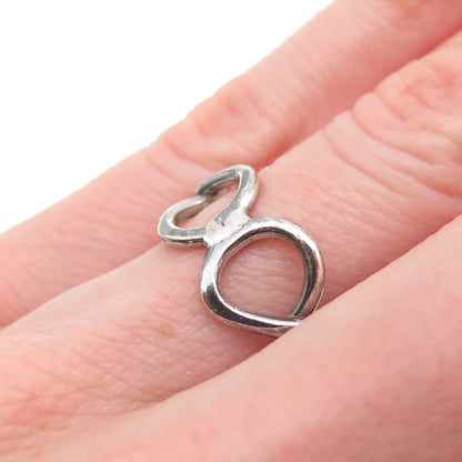 925 Sterling Silver Vintage Infinity Twisted Oxidized Ring Size 5.25