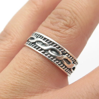 925 Sterling Silver Vintage Braided Band Ring Size 7.25