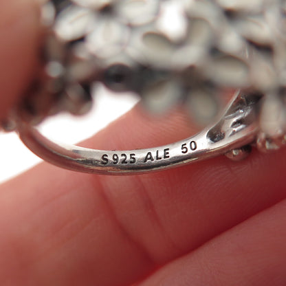 Pandora 925 Sterling Silver Enamel & C Z Darling Daisy Bouquet Ring Size 5.25