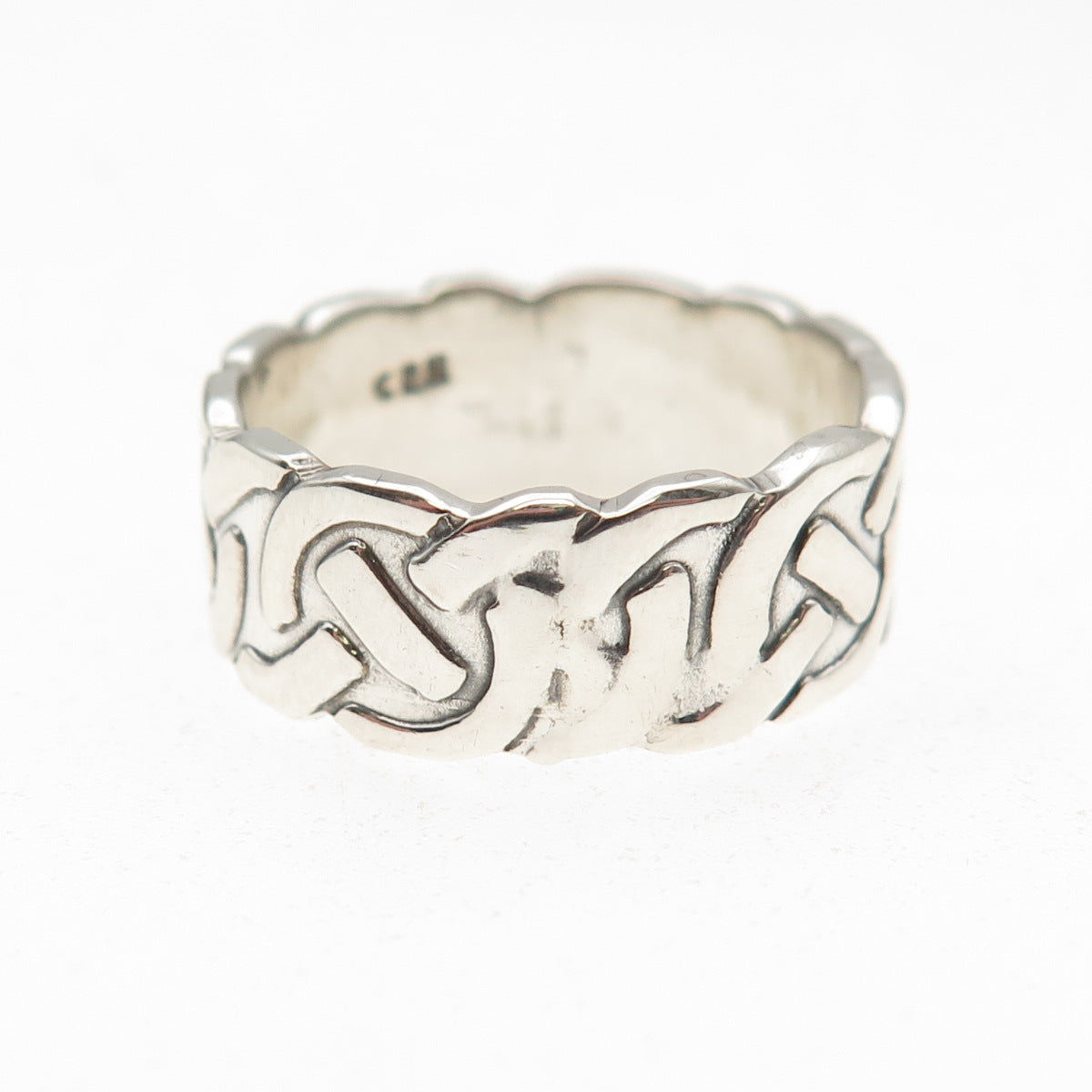 925 Sterling Silver Vintage Celtic Knot Band Ring Size 8.25