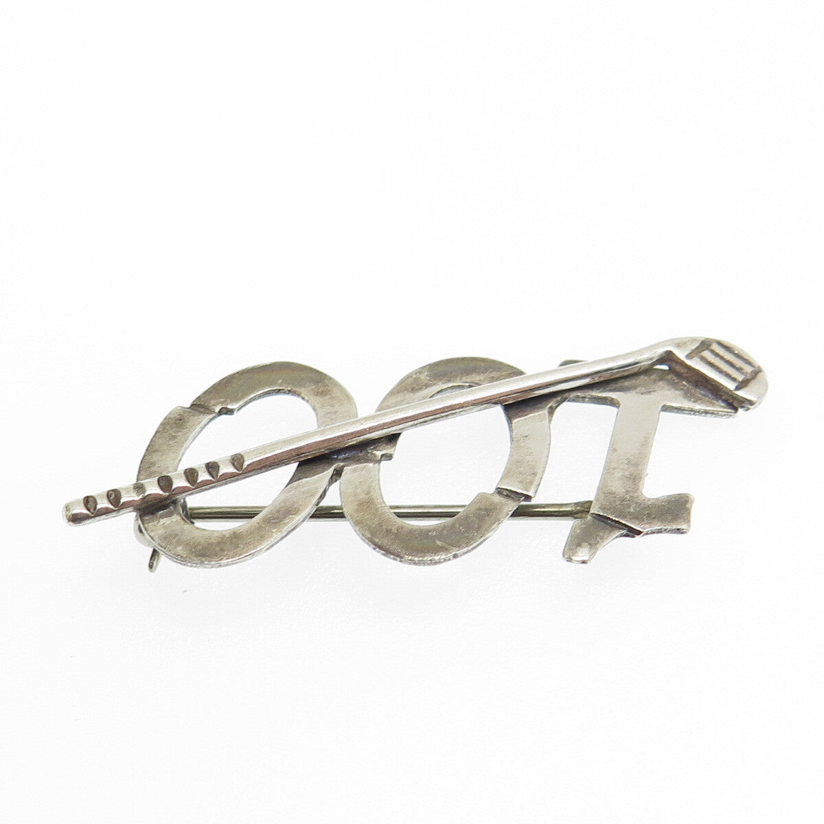 LEONORE DOSKOW 925 Sterling Silver Vintage Broke 100 Golf Pin Brooch