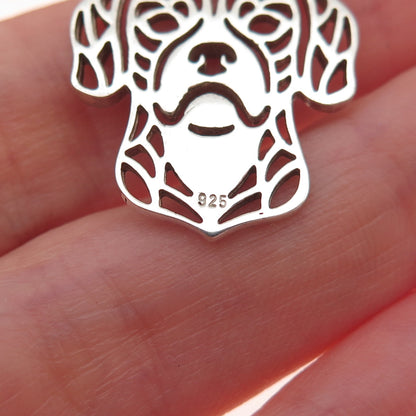925 Sterling Silver Vintage Puggle Dog Charm Pendant