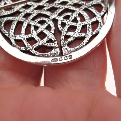 Ortak Silvercraft 925 Sterling Silver Vintage 1988 Edinburgh Celtic Knot Brooch