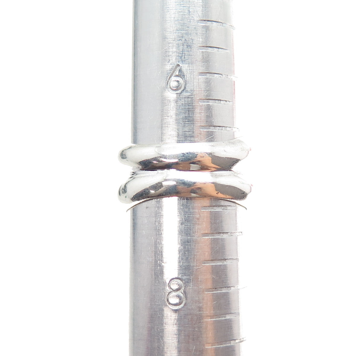925 Sterling Silver Vintage Modernist Crisscross Oxidized Ring Size 7.25