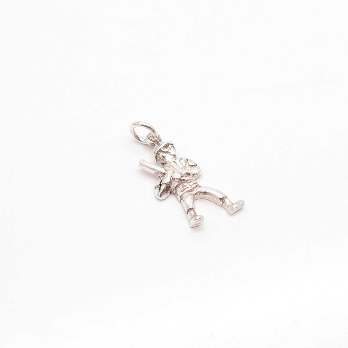 925 Sterling Silver Vintage Baseball Player Charm Pendant