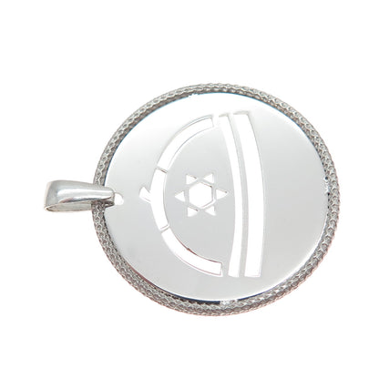 925 Sterling Silver Vintage Italy Star of David Judaica Charm Pendant